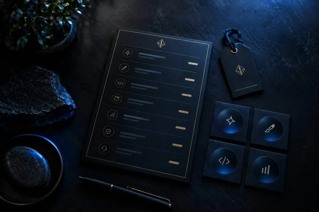 A pricing sheet on a desk