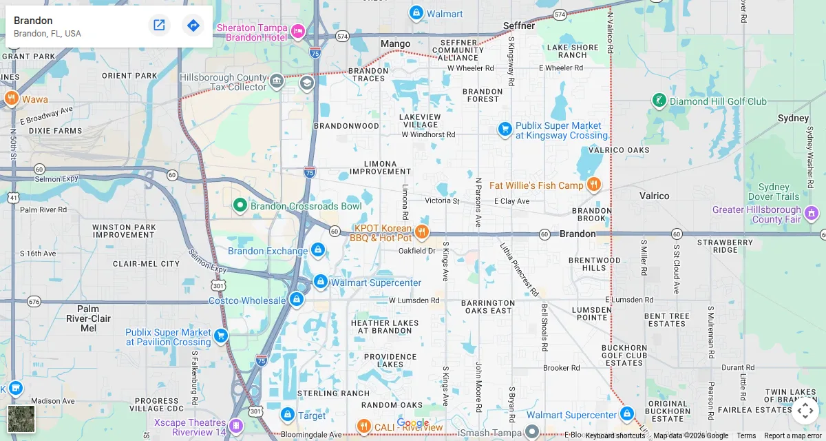 Map of Brandon, Florida
