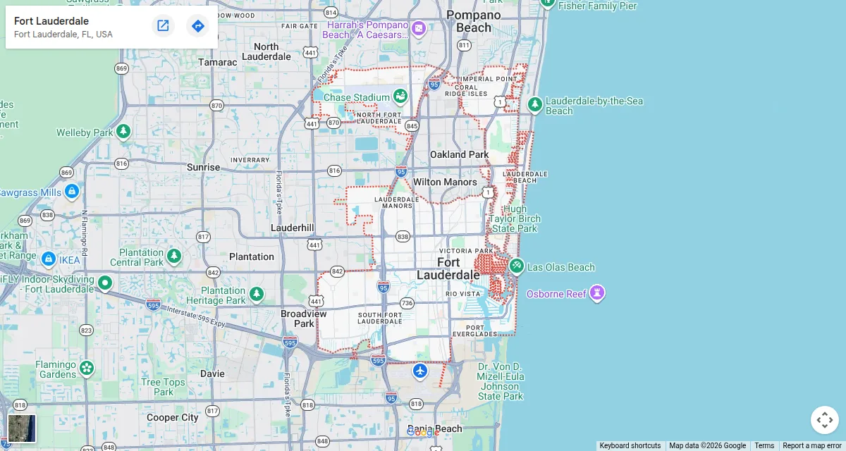 Map of Fort Lauderdale, Florida