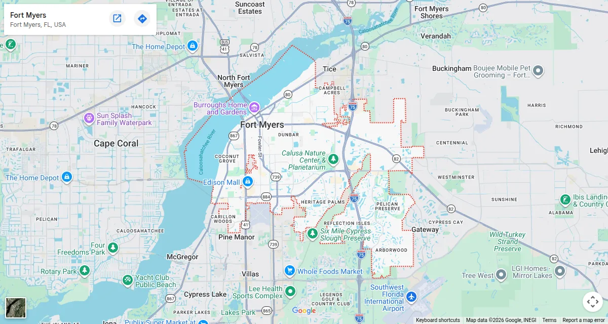 Map of Fort Myers, Florida