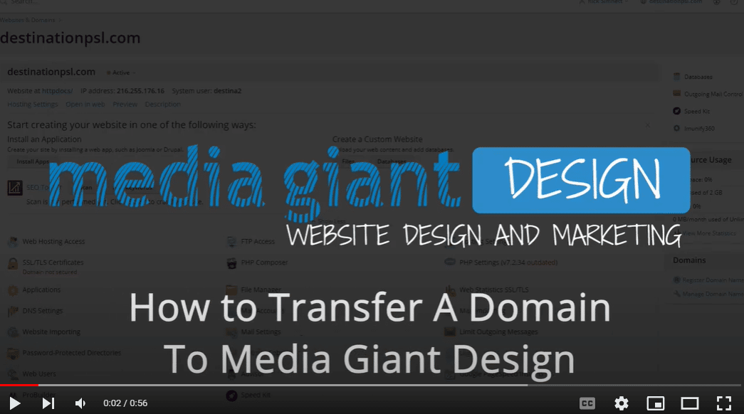 How to Transfer a Domain To Media Giant Design Media Giant Design