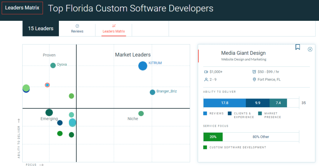 Top florida custom software developers graph